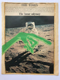 Alien / Astronaut - Framed Stencils on original 1960’s newspaper cuttings for Apollo 11 Anniversary