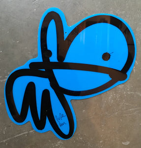 Perspex Bunny Blue - Handcut Acrylic Bunny Tag 1