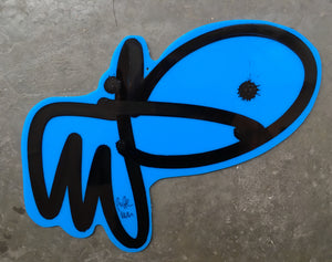 Perspex Bunny Blue - Handcut Acrylic Bunny Tag 3