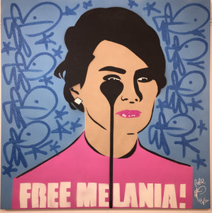 Free Melania! - Pink Sparkle Lips with Bunny tags