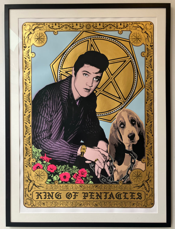 King of pentacles (Elvis) Framed/artglass - The Cameron Twins
