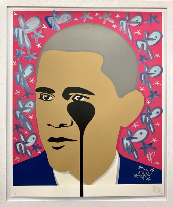 Crying Obama - Metallic Blue Bunny Fills